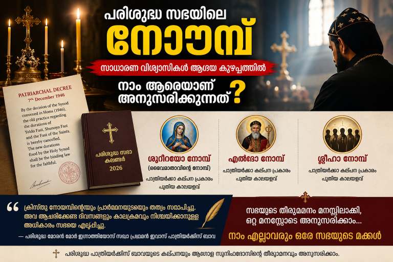 നോമ്പ്... നാം ആരെയാണ് അനുസരിക്കുന്നത് ? — പരിശുദ്ധ പാത്രിയർക്കീസ് ബാവായുടെ കല്പന അനുസരിക്കണമോ വേണ്ടയോ ?.  ഒരു സാധാരണ വിശ്വാസിയുടെ ആത്മാർത്ഥമായ ചോദ്യം