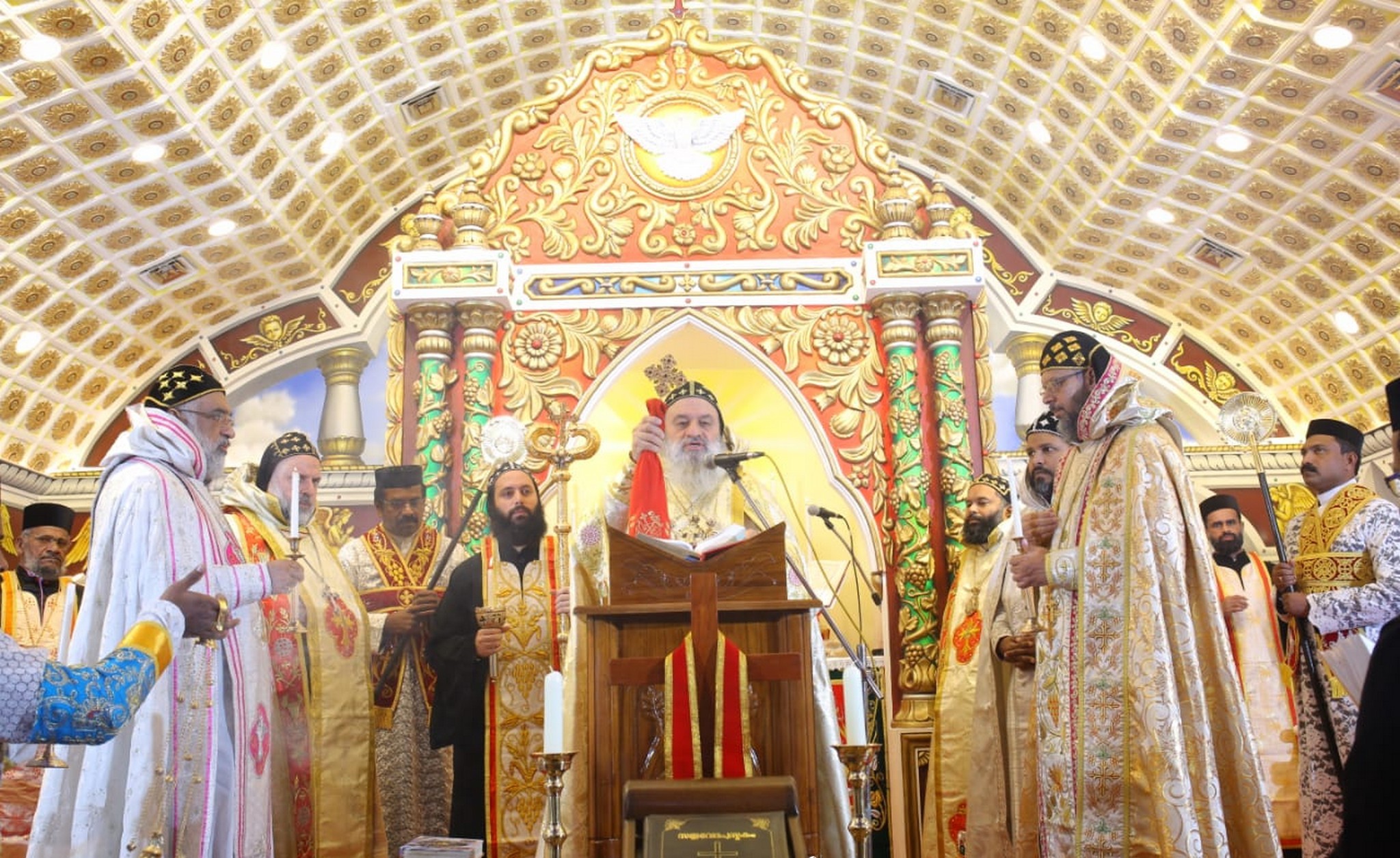 His Holiness celebrated the Holy Qurobo at St. Peters Jacobite Syrian Church Bahrain.