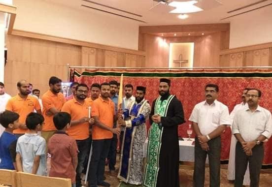 ദീപശിഖ പ്രയാണത്തിനും വാഹന വിളംബര പതാക യാത്രക്കും അബുദാബി സെൻറ് സ്റ്റീഫൻസ് യാക്കോബായ സുറിയാനി ഓർത്തഡോക്സ് പള്ളിയിൽ സ്വീകരണം നൽകി.