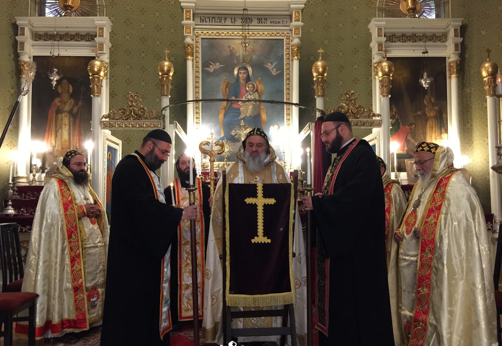 His Holiness celebrated the Holy Qurobo at the Armenian Church.