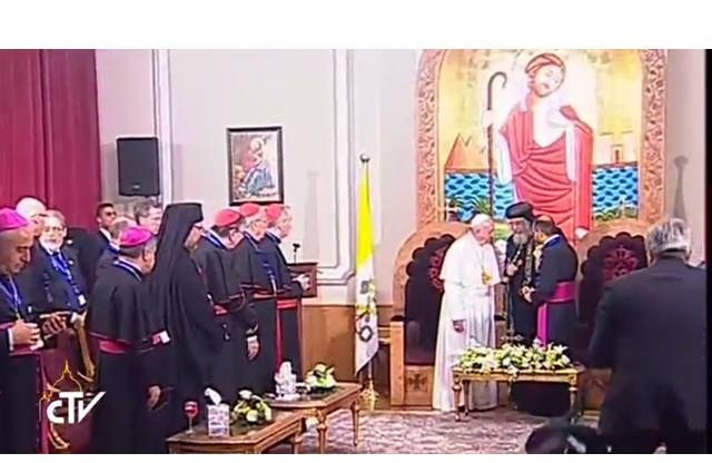 Roman Catholic Church and Coptic Orthodox Church recognize shared baptism.