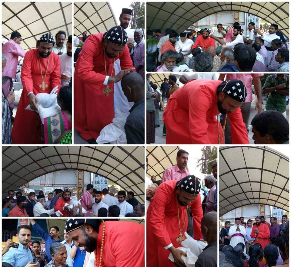 Mor Theophilose Kuriakose celebrated his new year with the homeless people